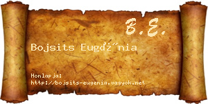 Bojsits Eugénia névjegykártya